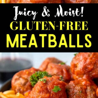 gluten-free meatball recipe pinterest pin.