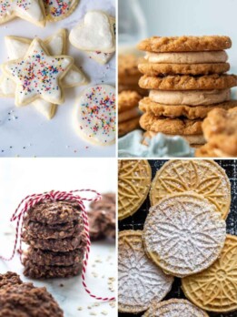 collage of gluten free Christmas cookies.