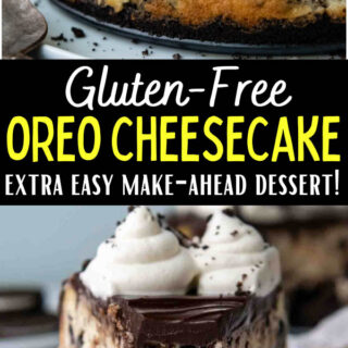 gluten free Oreo cheesecake pinterest pin.