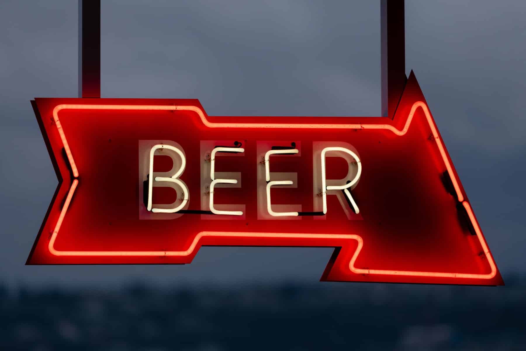 neon beer sign.