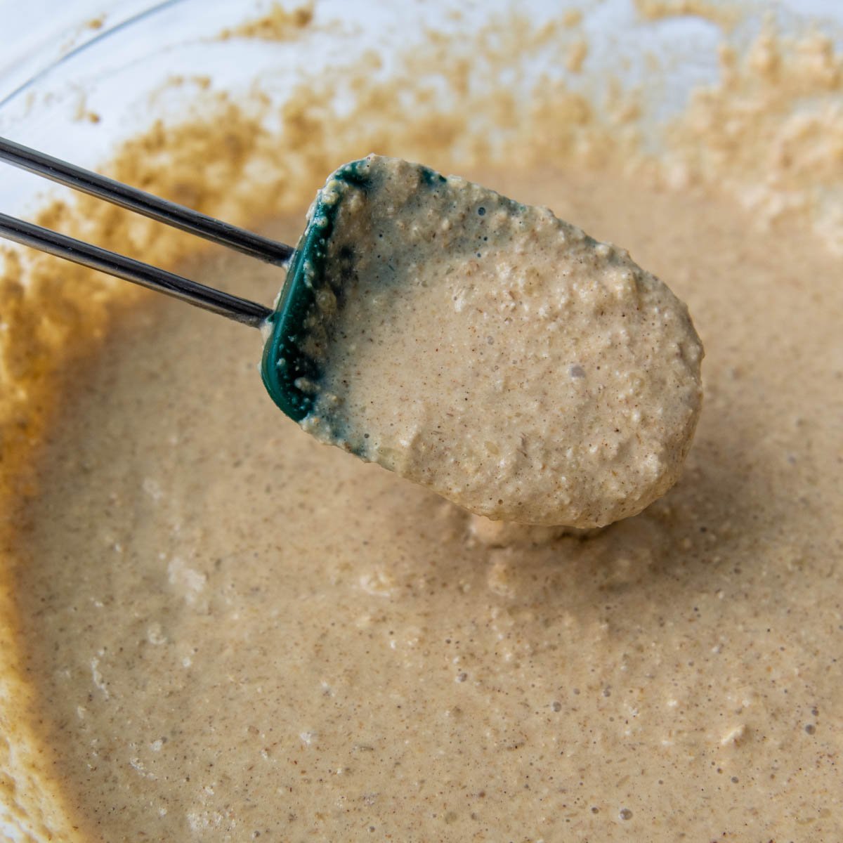 oat flour batter after resting.