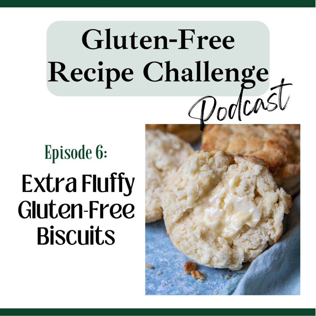 gluten-free biscuits podcast graphic.