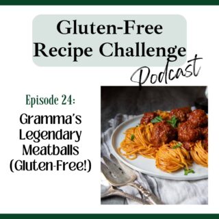 gluten free meatballs audio recipe podcast logo.