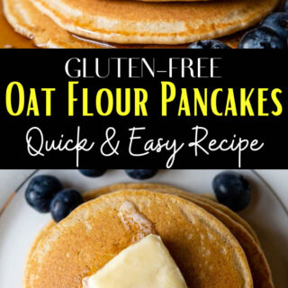 oat flour pancakes pinterest pin.