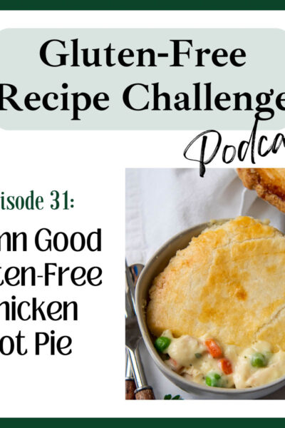 audio recipe for gluten free chicken pot pie podcast logo.