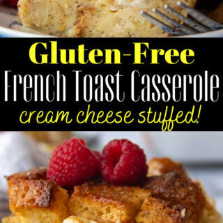 gluten free french toast casserole pinterest pin.