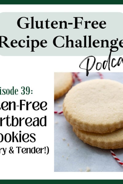 podcast logo for gluten-free shortbread cookies recipe