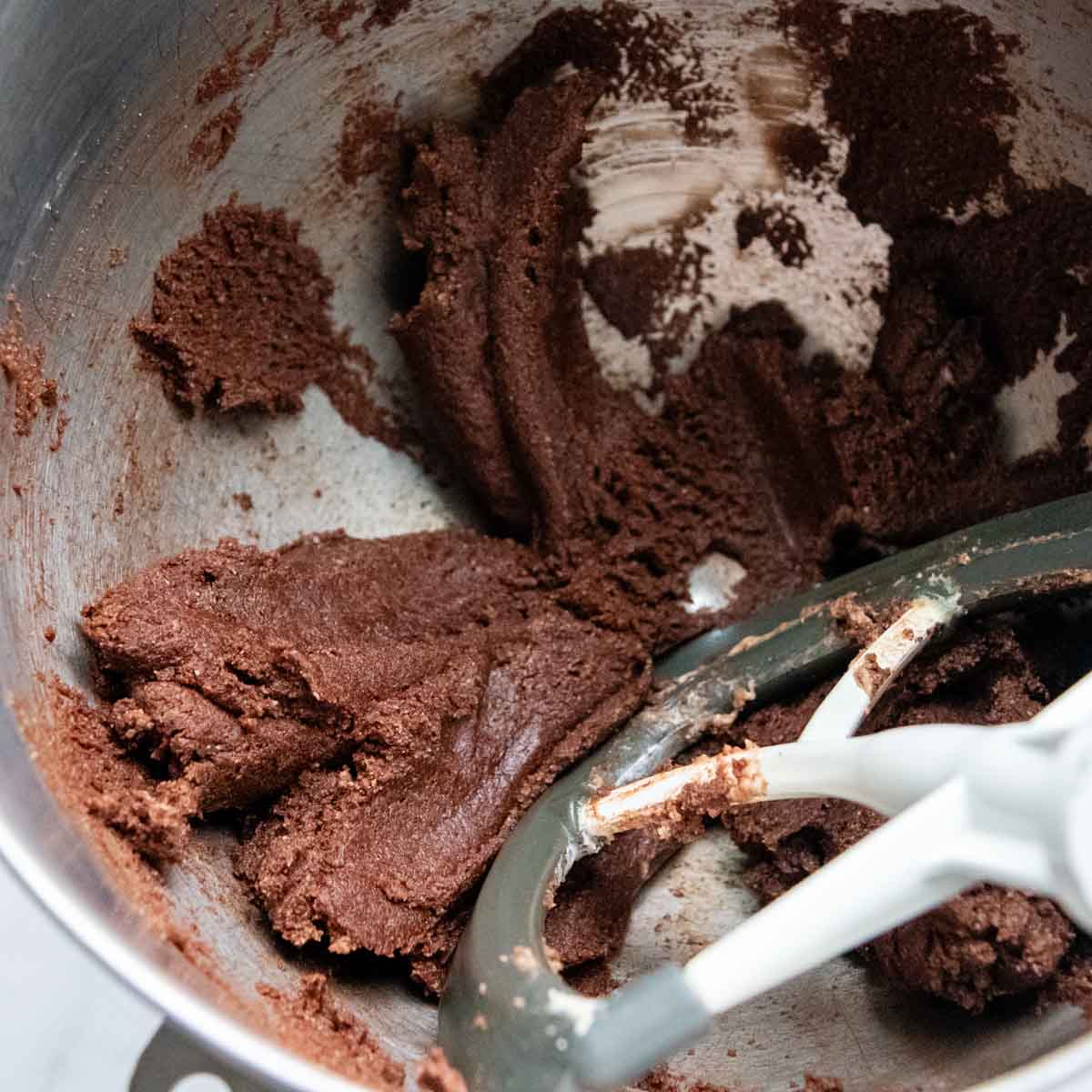 chocolate almond flour mixture in a bowl.