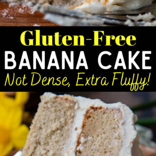 gluten-free banana cake pinterest pin.