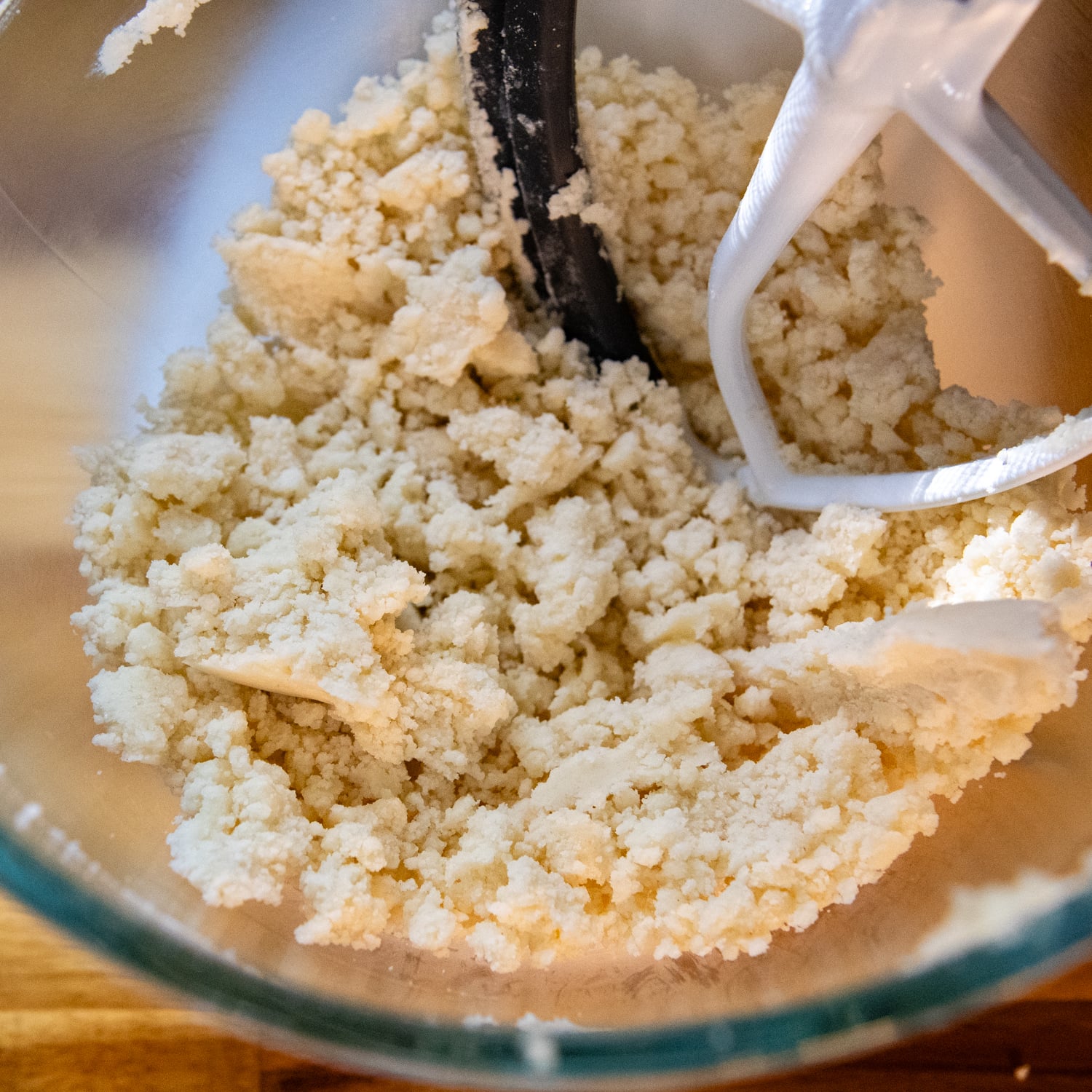 Dry ingredients in a mixing bowl.
