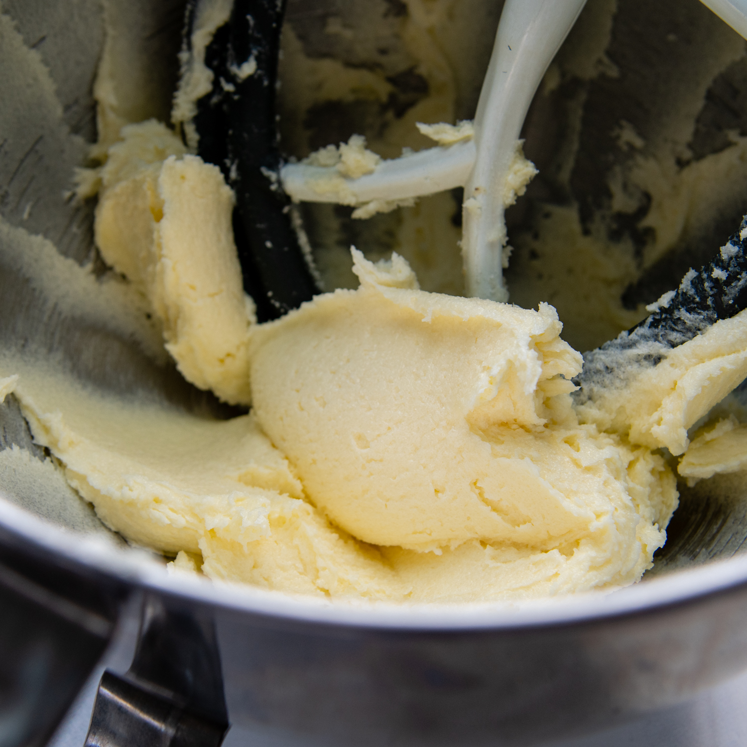 Dough in mixing bowl.