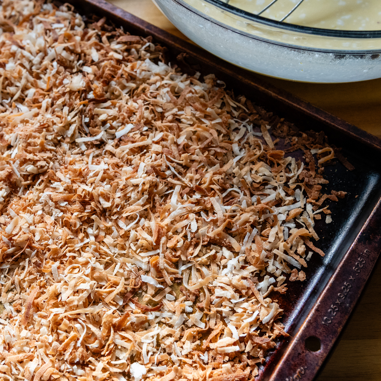 Toasted coconut layer.