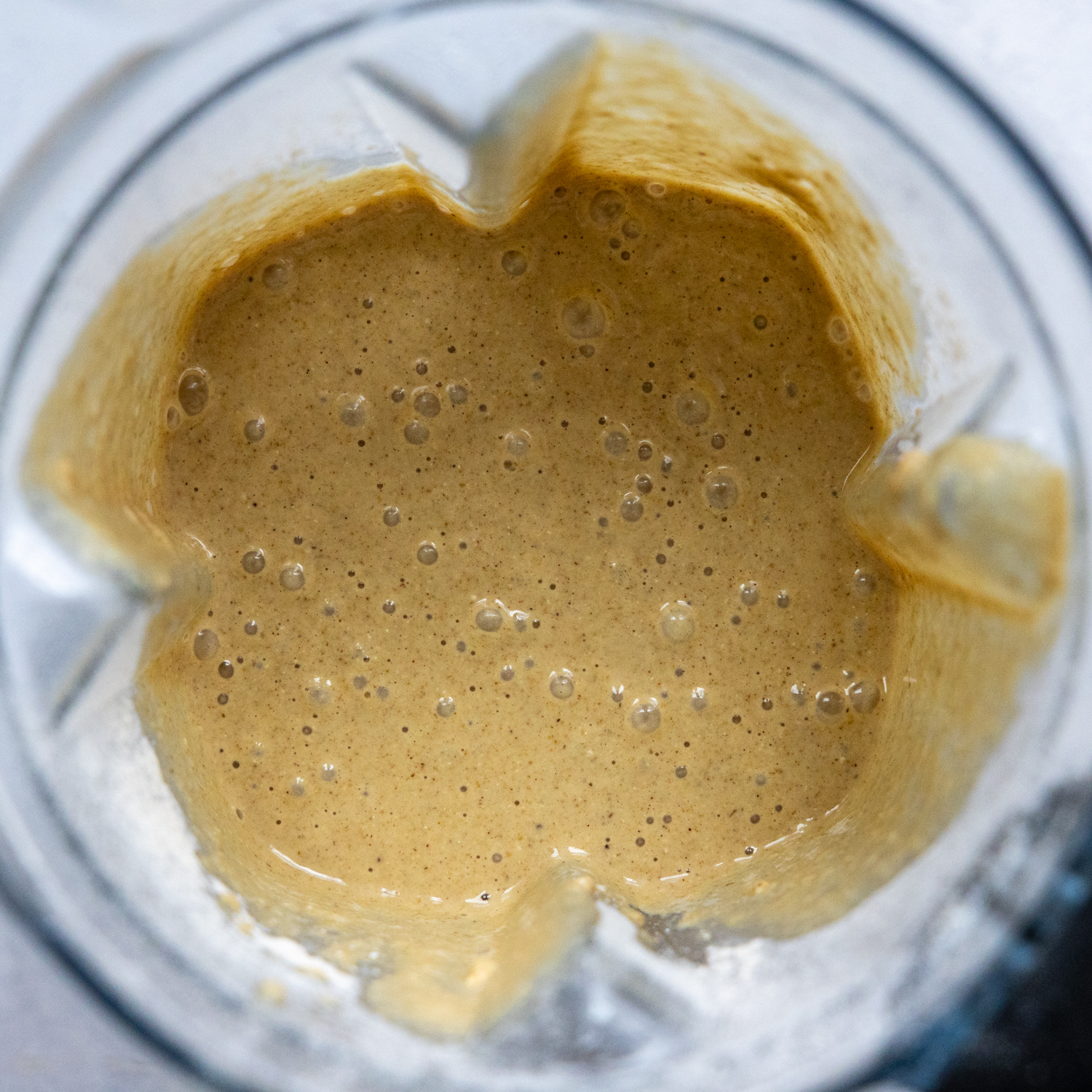 Liquid ingredients in blender.