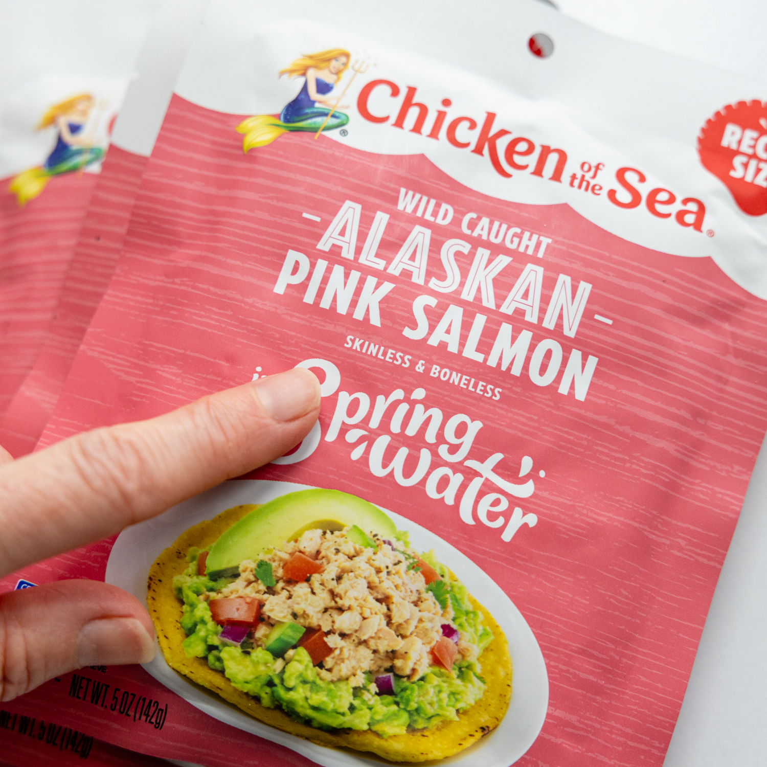 Package of alaskan pink salmon.