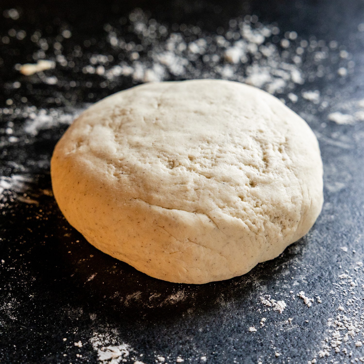 Shaped dough into a smooth ball.