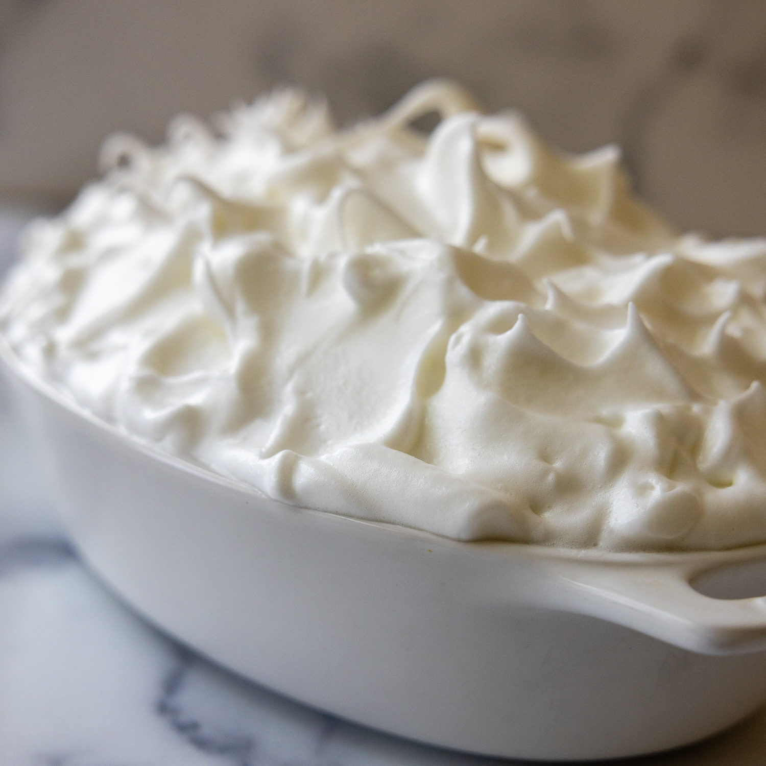 Stiff peaks on the gf banana pudding.